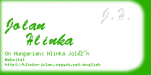jolan hlinka business card